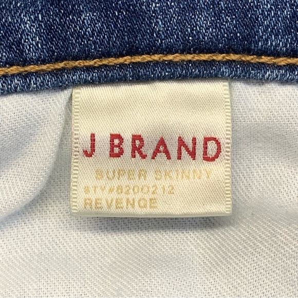 J Brand Distressed Mid-Rise Super Skinny Jeans in 'Revenge' Wash - Size 28 - Picture 15 of 16